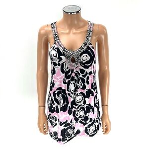 INC INTERNATIONAL CONCEPTS Sleeveless Tank Top Women's SIZE SMALL Pink Beaded